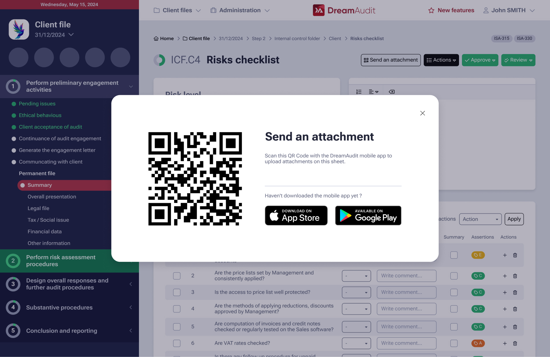 Centralize all your client documents in one library. Easily attach and access files with our dedicated mobile app.