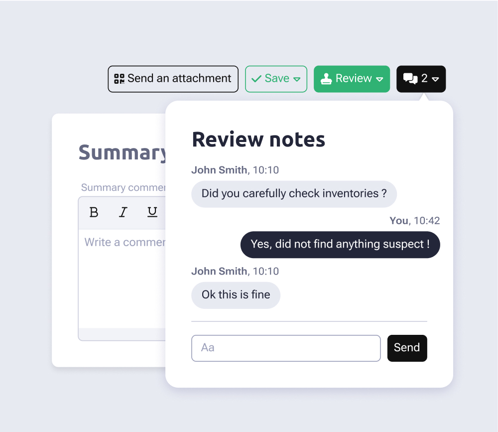 Review notes messages on every task